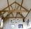 Oak trusses in a double height extension.