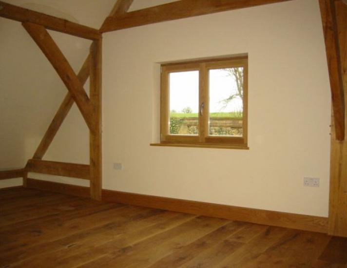 A light and airy oak framed room.