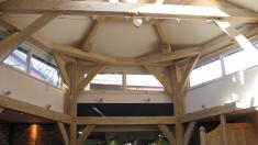 Hexagonal oak frame at Byfords Restaurant, Norfolk