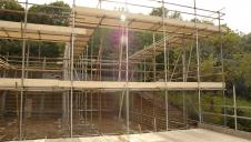 Scaffolding and safe working platforms on a self build project.